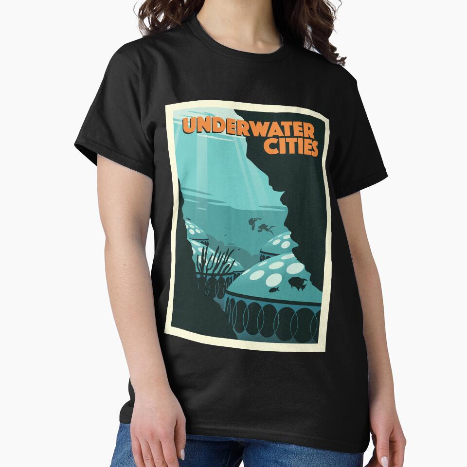 Underwater Cities Board Game- Minimalist Travel Poster Style - Gaming Art by MeepleDesign