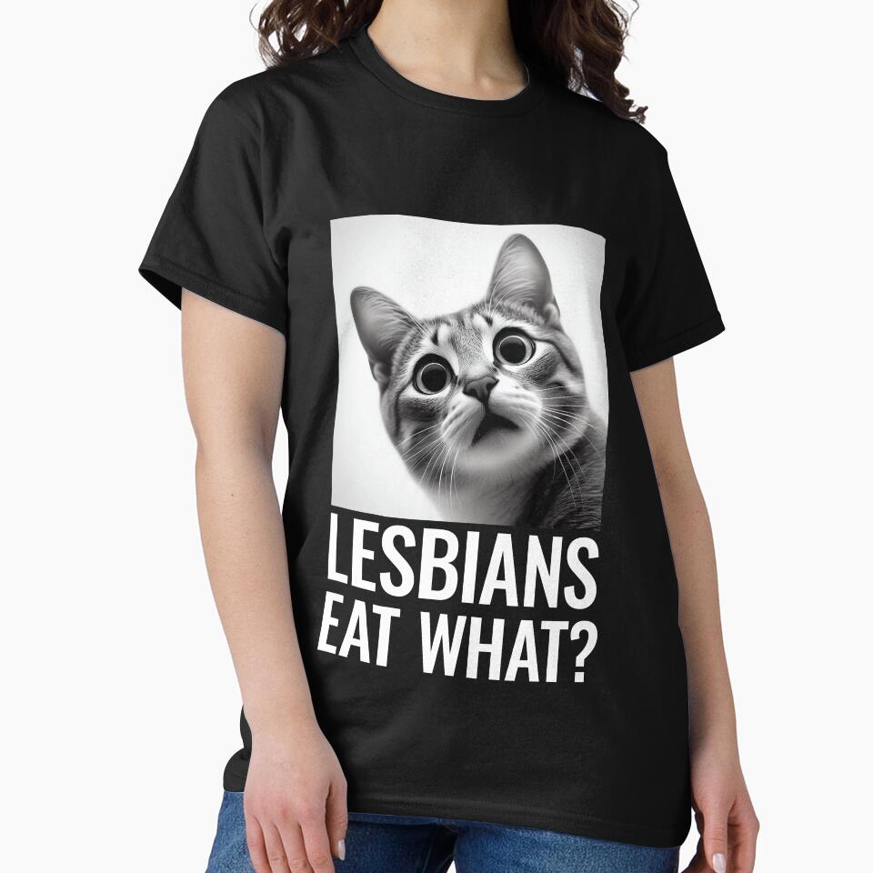 Lesbian Eat What? | Funny Surprised Cat Reaction | LGBTQ+ Humor Meme by PaintedPixels01