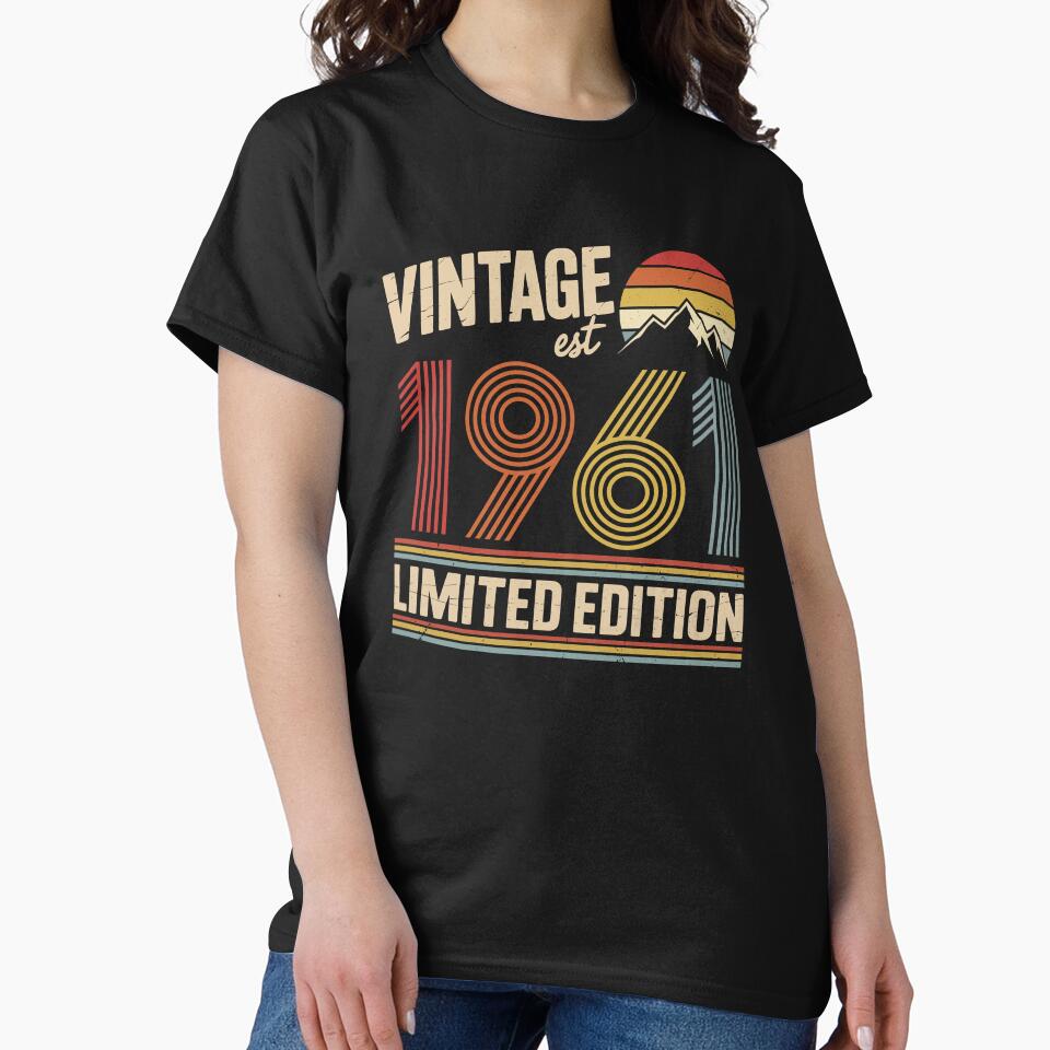 Vintage 1961 Birthday : 65th Birthday Retro Gift, Sixty five Gift Idea, 65th Birthday Gift, Vintage 1961 Birthday by Merchall  store