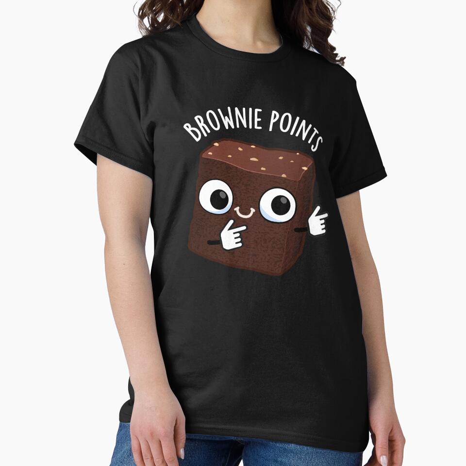 Brownie Points Funny Snack Pun (Dark BG) by punnybone