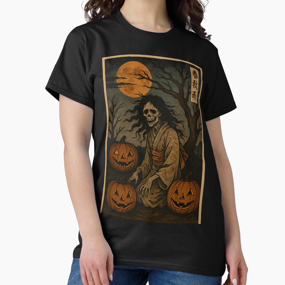 Haunted Samurai Spirit – Vintage Japanese Horror Halloween Art by Aurora Prints