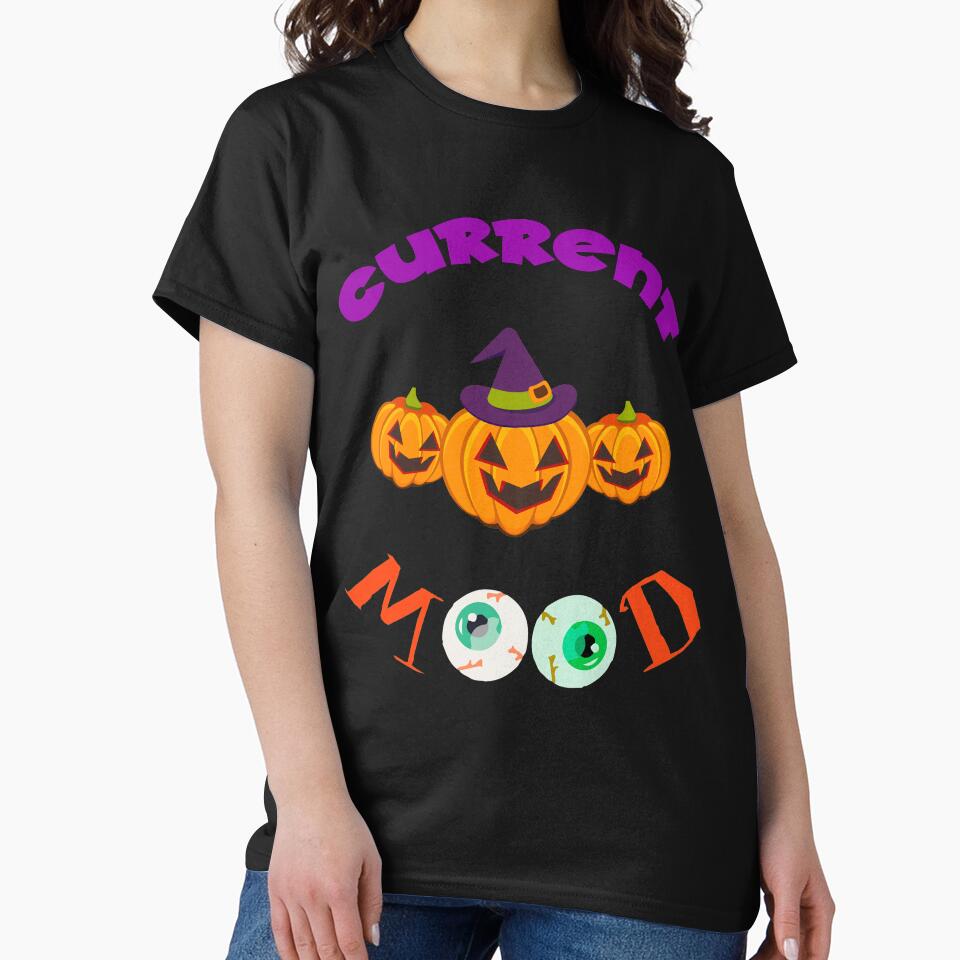 Halloween Pumpkin Current Mood Spoop Novelty Shirt by Bendthetrend