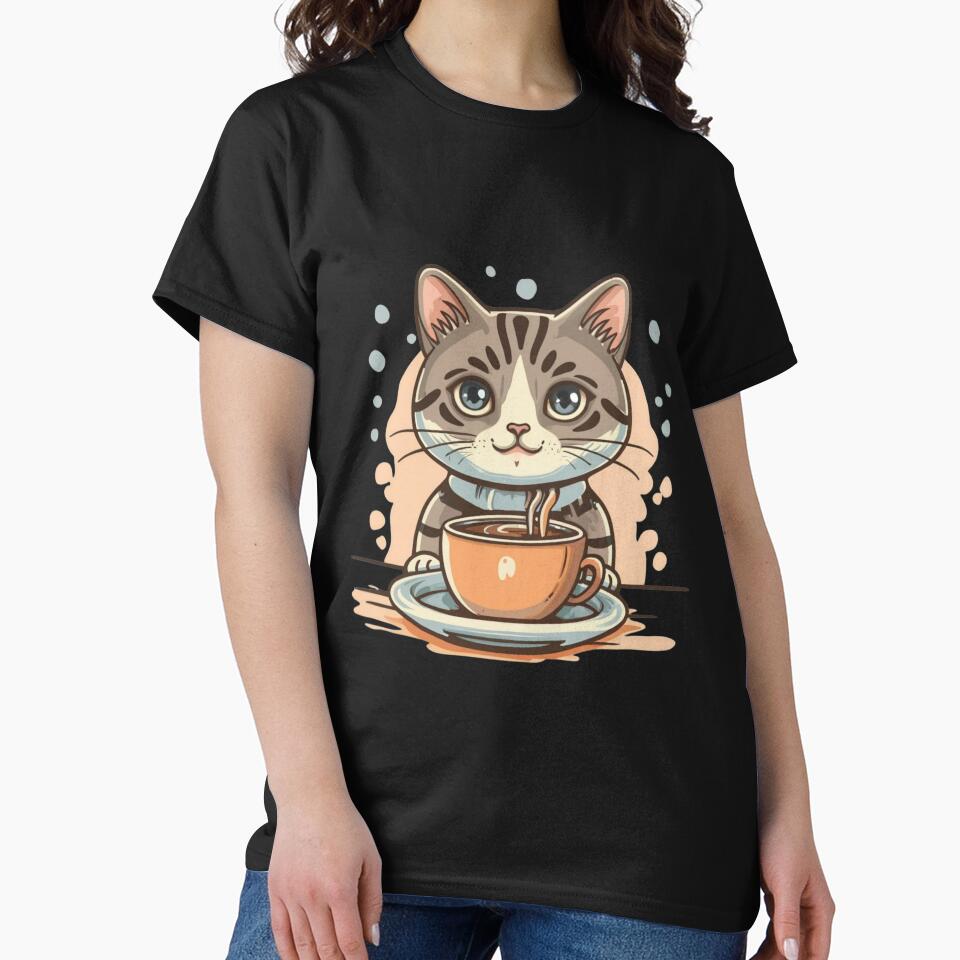 cat coffee happy design by brokenpones