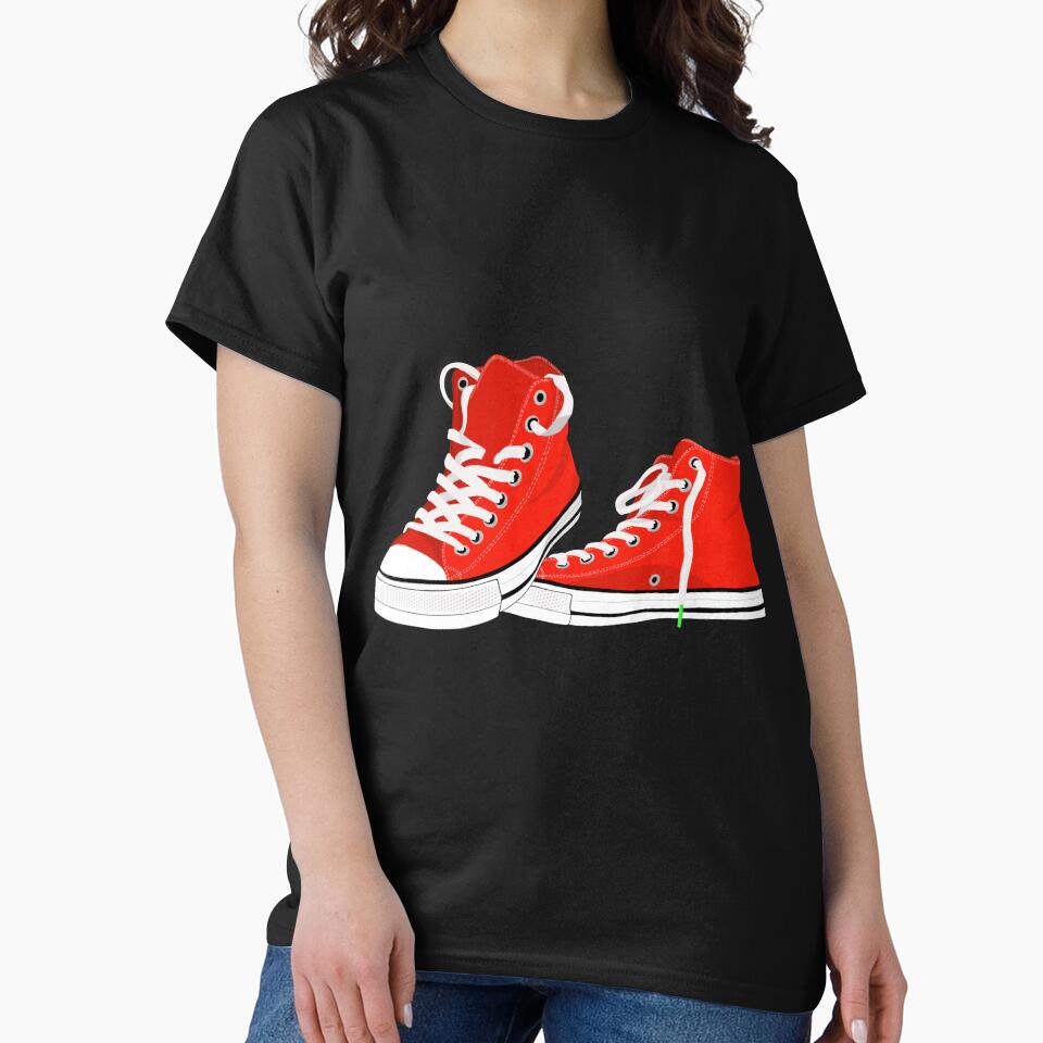 Red High-Top Canvas Sneakers by Sfumata Illustration
