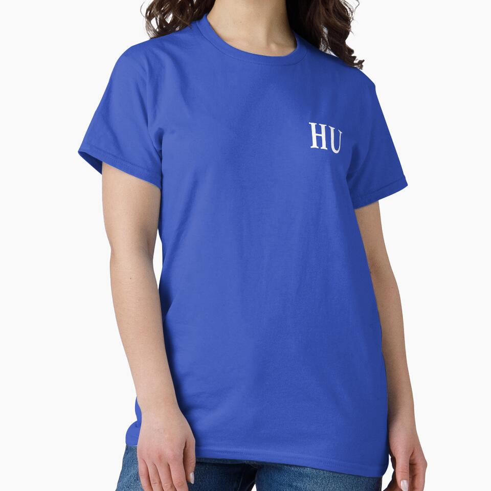 HU Initials Monogram Elegant White Letters by Jeallan Designs