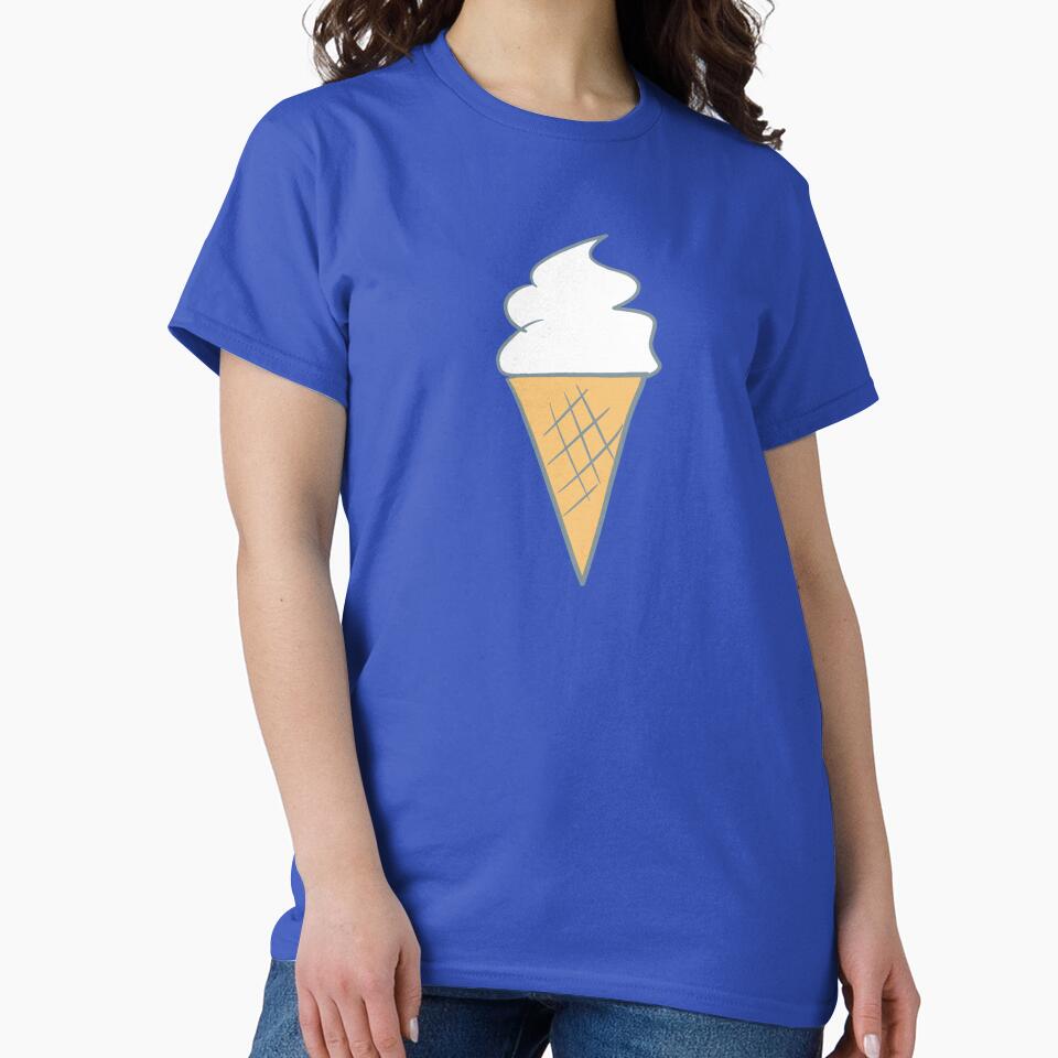 Soft-Serve Cartoon Style Vanilla 99 Ice Cream Pattern Brown background by Karen Ekdahl