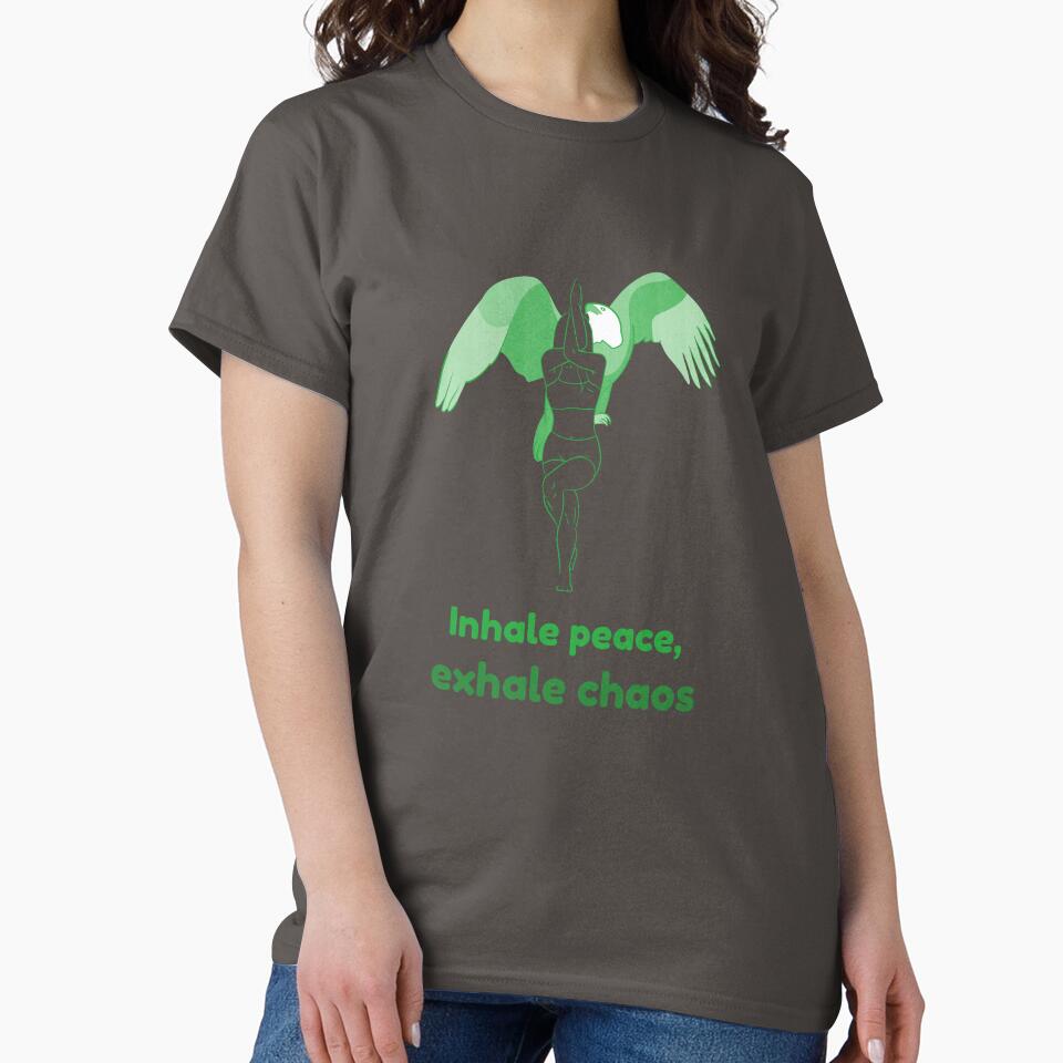Eagle Yoga Pose Garudasana – Inhale Peace Exhale Chaos Meditation Yoga Design by WellspringXflow