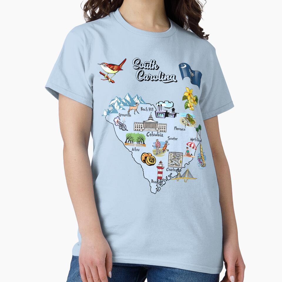 South Carolina State Pride - Illustrated Map & Icons by mashmosh