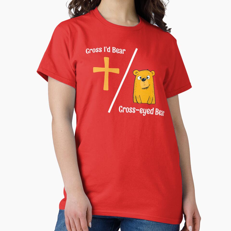 Cross I'd Bear Cross-eyed Bear Funny Christian by Sachie's Studio