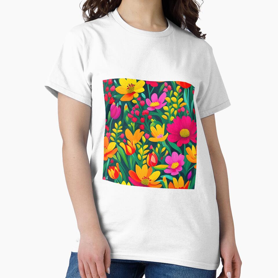 Bold and vibrant botanical field brought to life through striking meta floral pattern by Patternomania