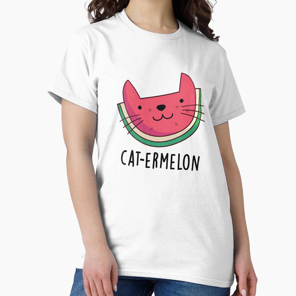 Cat-ermelon Cute Cat Watermelon Pun by punnybone