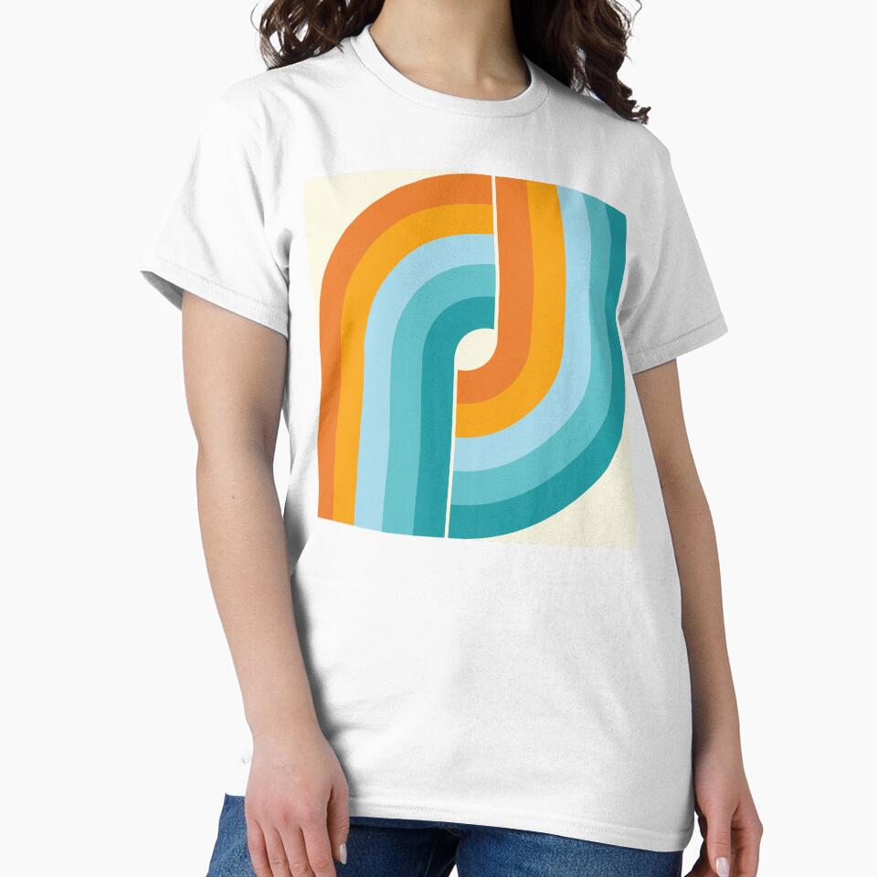 Geometric Retro Vintage Style - Turquoise blue and Orange by JMgraphic