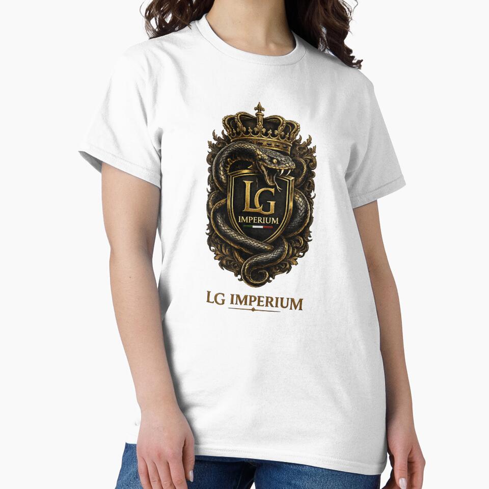 Luxury Snake Crest Shirt, Black Gold Streetwear Tee, Royal Serpent Graphic, Premium Urban Fashion, LG Imperium by Falcoreale