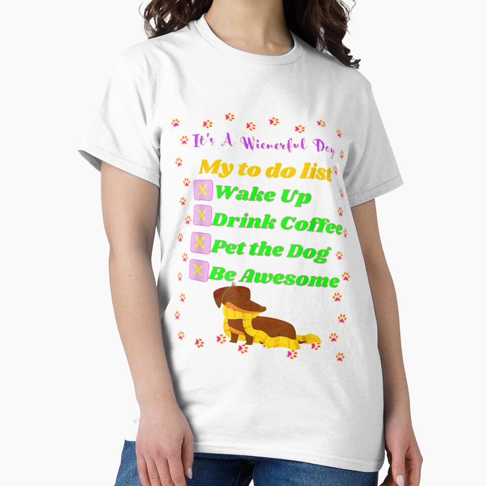 Cute Funny Casual Dachshund Coffee Lover To Do List by jennifera11