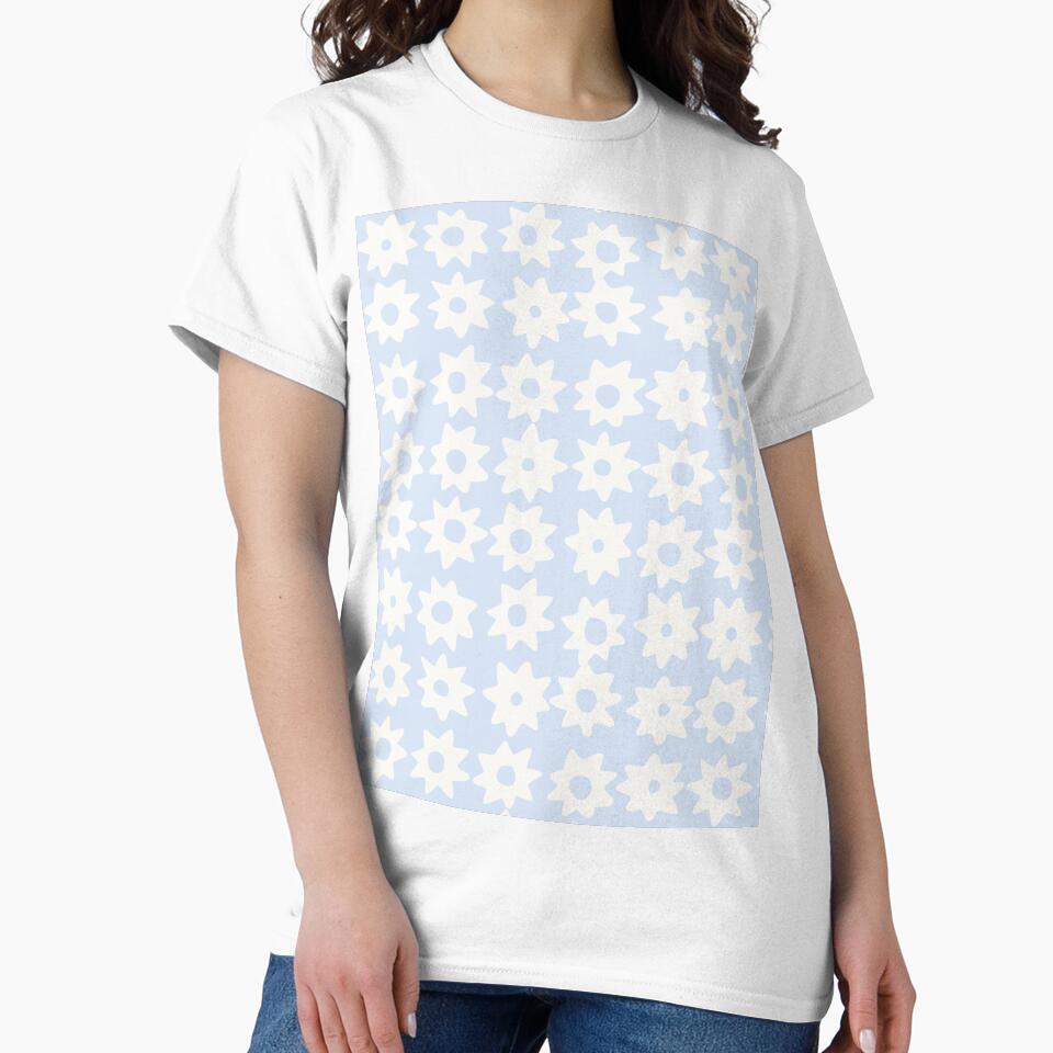 BOHO STAR PATTERN LIGHT PASTEL BLUE by blomastudios