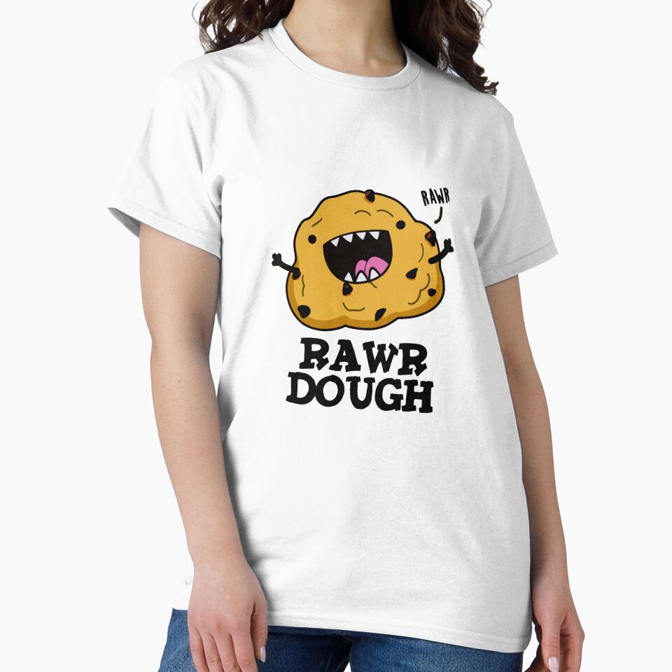 Rawr Dough Cute Raw Dough Food Pun by punnybone