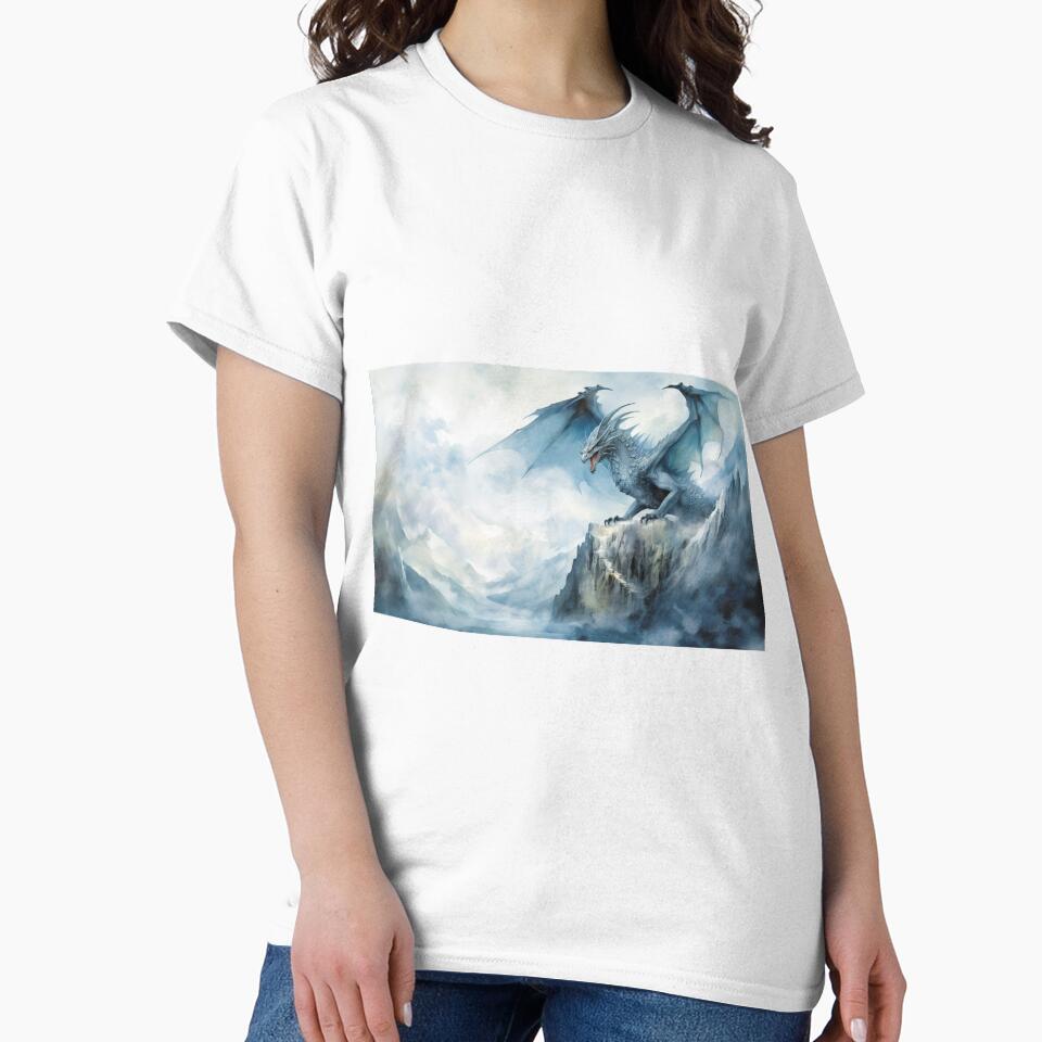 Dark Fantasy Watercolor - Winter Ice Dragon by Fantasy Masterpiece