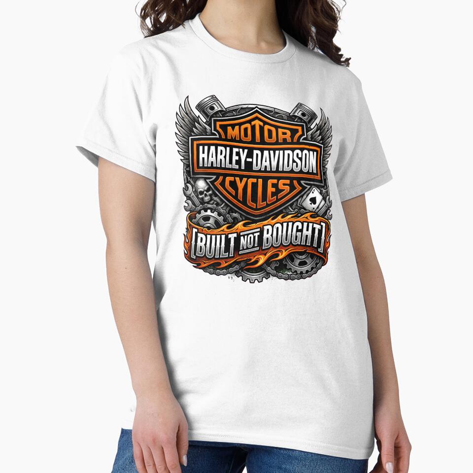 Harley Davidson Built Not Bought Vintage Custom Motorcycle Graphic by enzoade