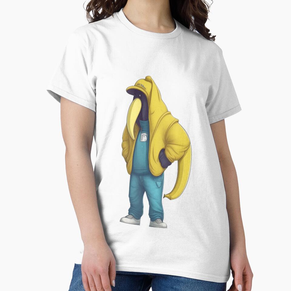 Banana rapper anthropomorphic with hoodie and baseball cap by danny-Dsign