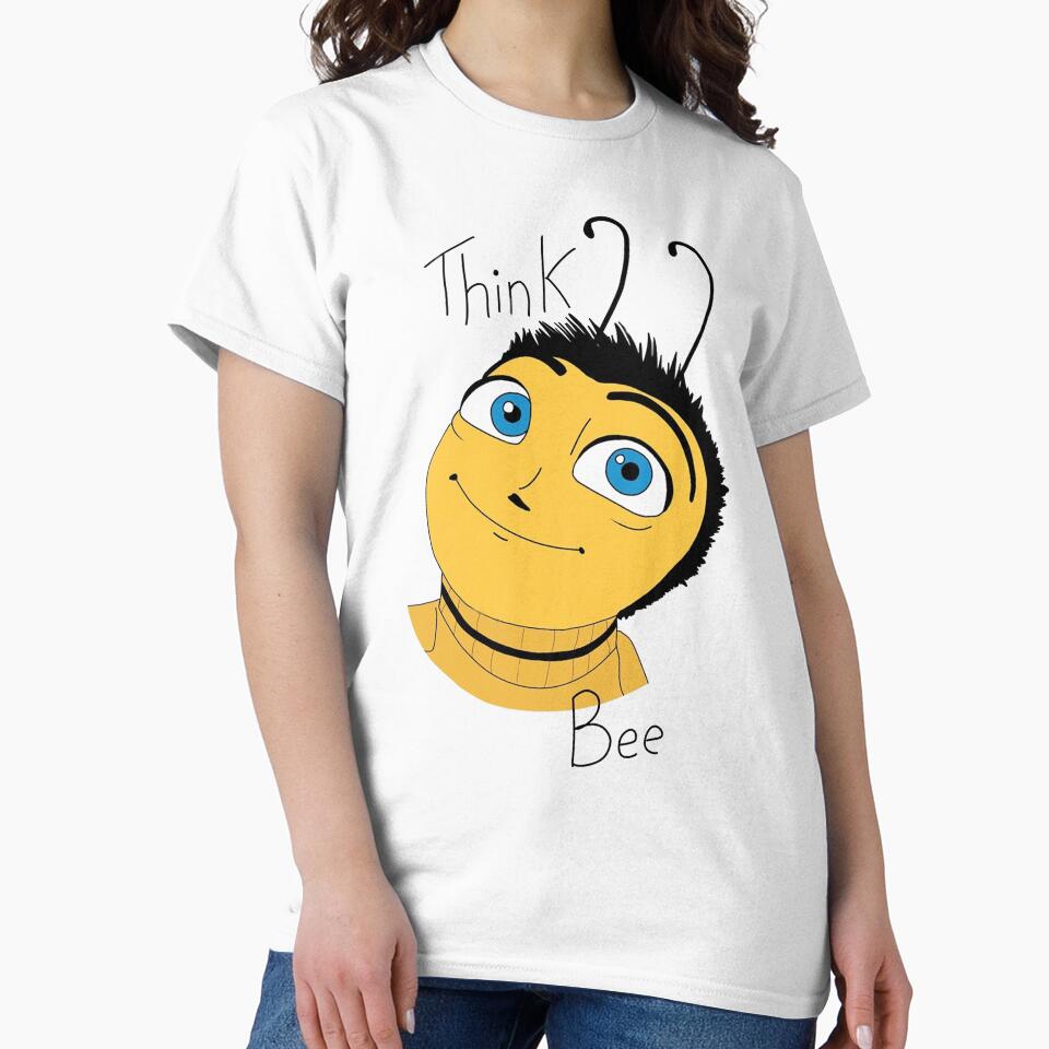 think bee meme, think bee stickers, think bee shirt For Mom Dad Kids by yota habi
