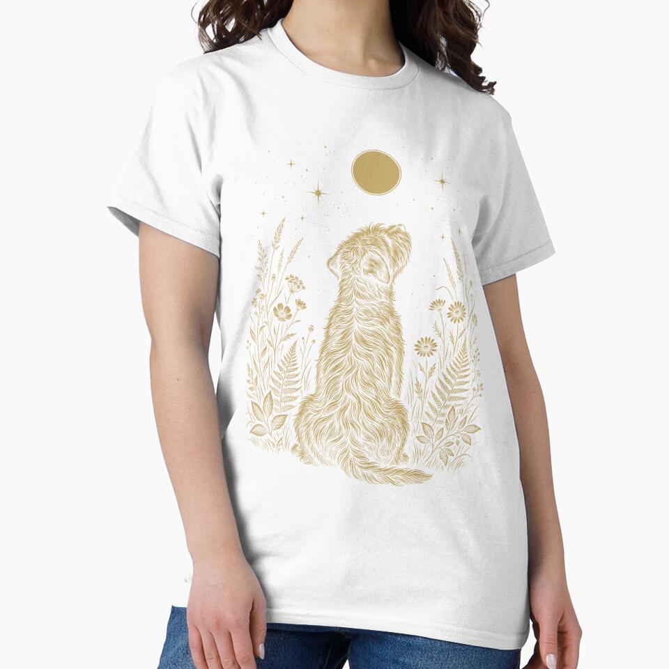 Soft Coated Wheaten Terrier Moon Night Flower Minimalist Boho Dog Lover by DoodleTortle
