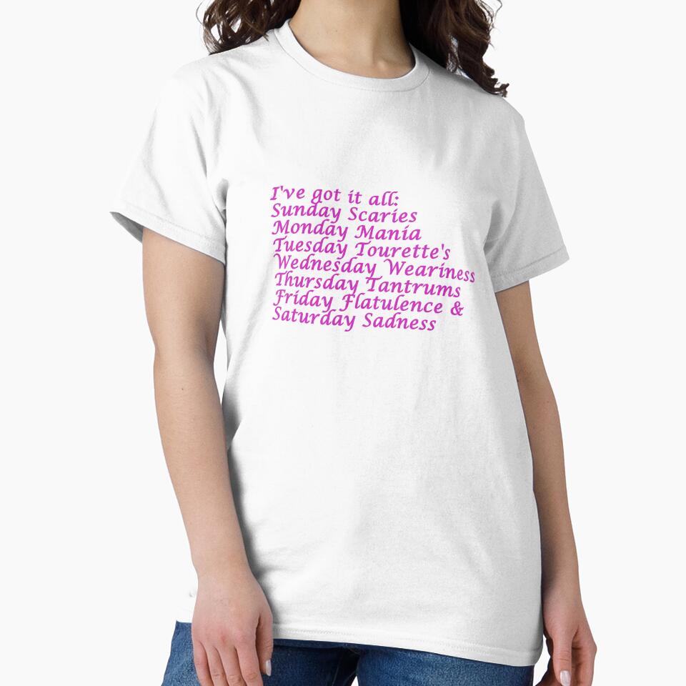 Funny and dark week day affirmations pink by AcornDesign