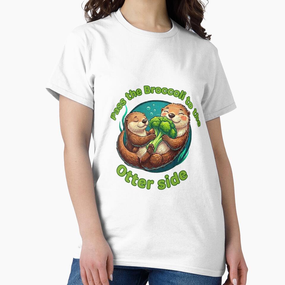 Pass the Broccoli to the Otter Side Cute Pun by Feazy