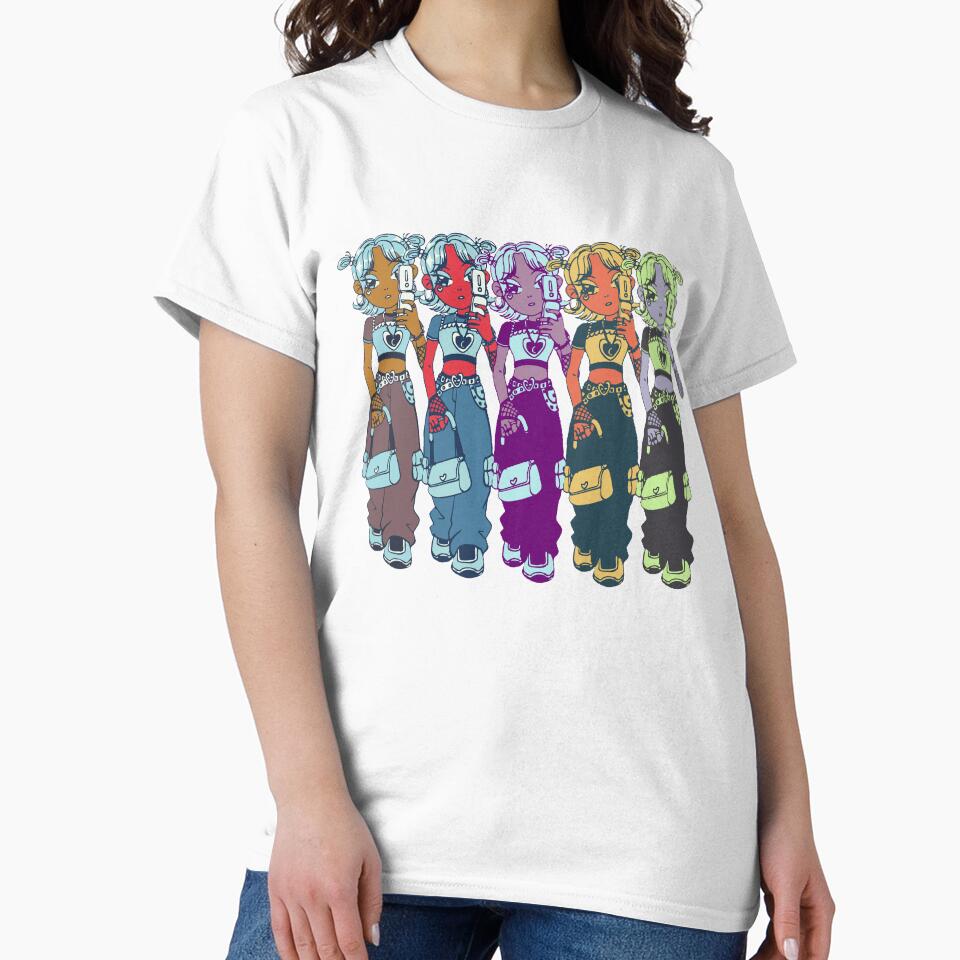 Y2K Baddies Art Print Aesthetic Fashion Girls Poster Millennial Nostalgia Sticker T-Shirt by Wander & Whim Designs