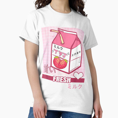 90s Japanese Otaku Stylish Aesthetic Milk Cute Gift T-Shirt T-Shirt by ImartX