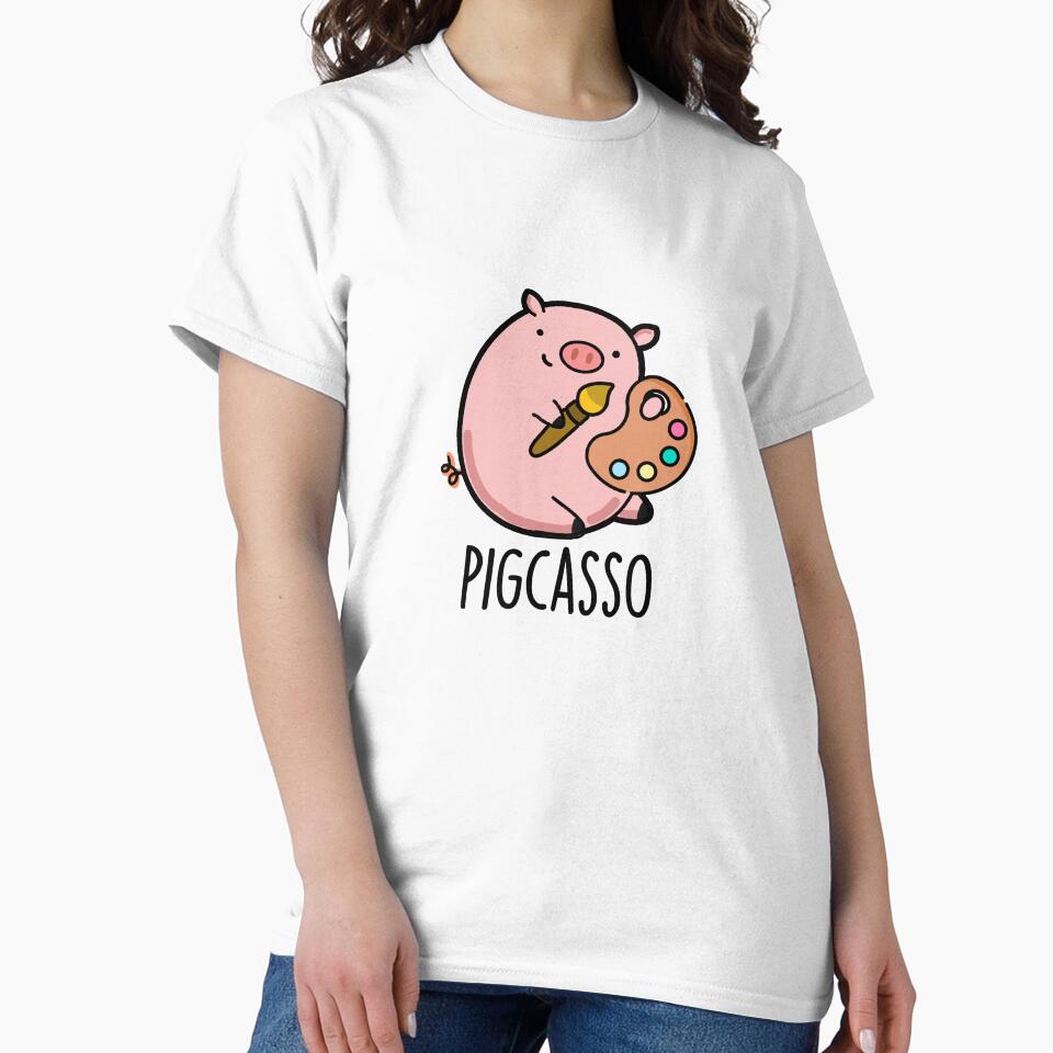 Pigcasso Cute Artist Pig Pun by punnybone