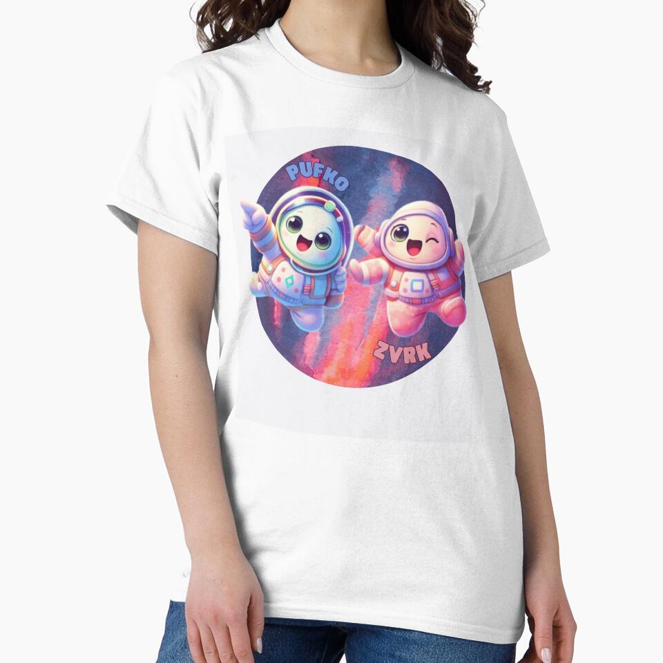 Pufko & Zvrk Space Friends – Cute Astronaut Kids Illustration by CraftDigitPrint