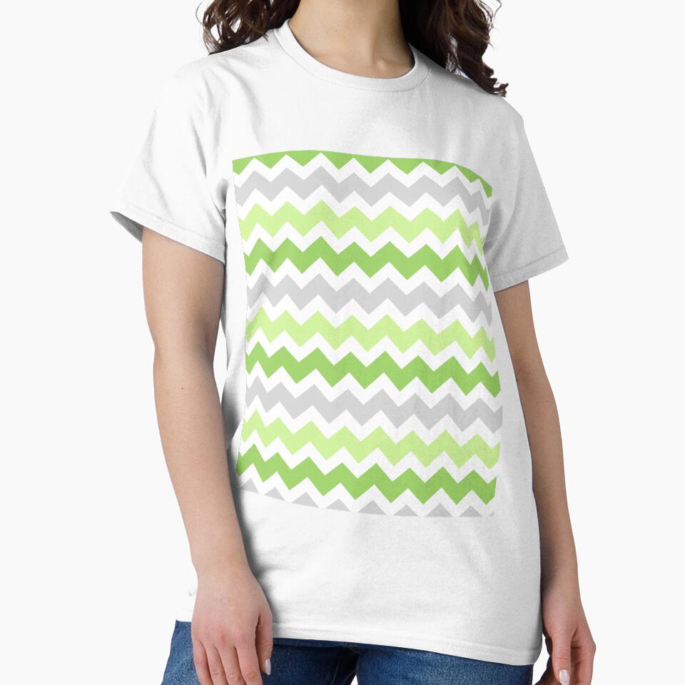 Lime Green Grey Chevron Pattern by dreamingmind