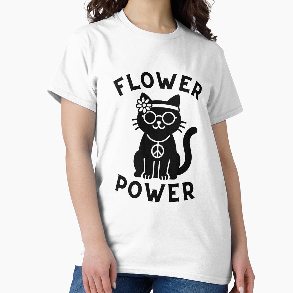 Flower Power Hippie Cat by HYPNK