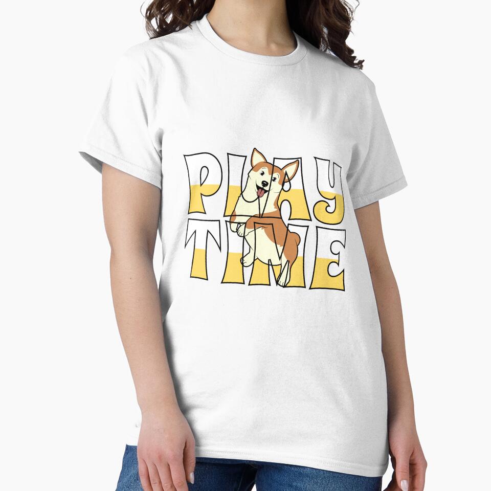 Corgi Play Time by Paw Print Tee