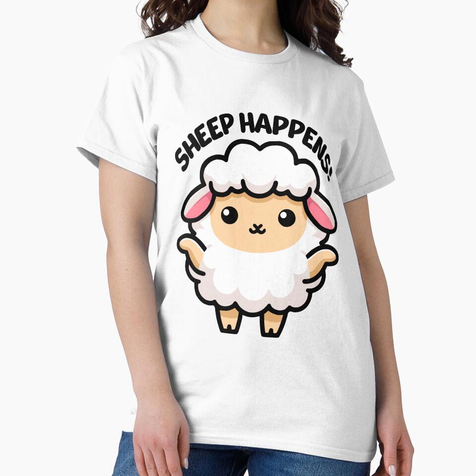 Sheep Happens! Cute Sheep Pun by PMCreative