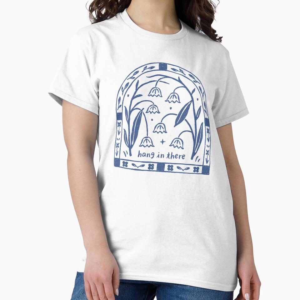 Hang in There - Block Print Bluebells by ohjessmarie