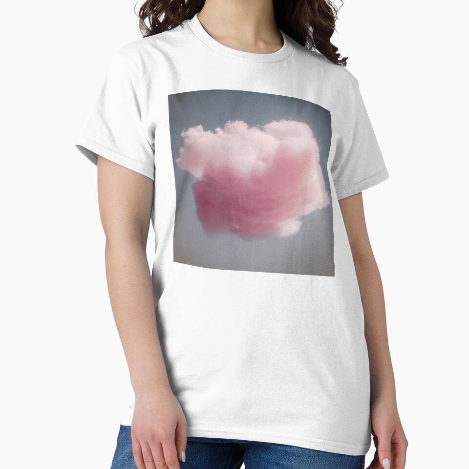 Pink cotton candy cloud on light grey sky by MagicStrawberry