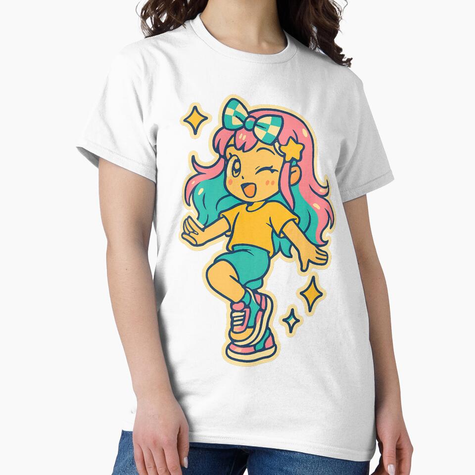 Kawaii Anime Girl, Y2K Aesthetic, Dancing by graphic-genie