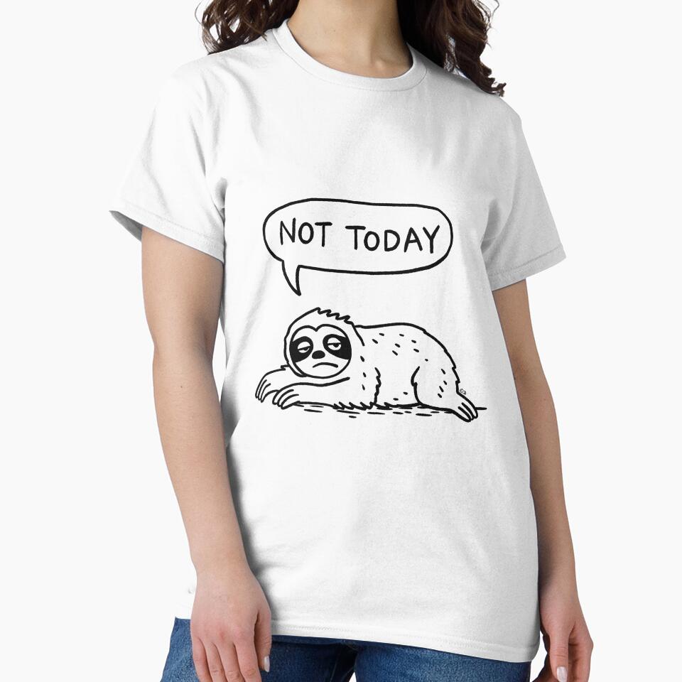 Lazy Sloth Doodel -Not today by PickledjoArt