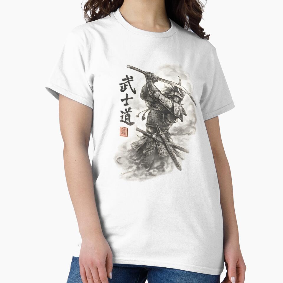Japanese Samurai Streetwear Design | Urban Bushido Aesthetic Kanji Graphic Tee by Tidal Arts