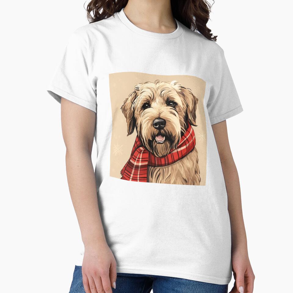 Soft Coated Wheaten Terrier Christmas Plaid Watercolor by rafaeltto