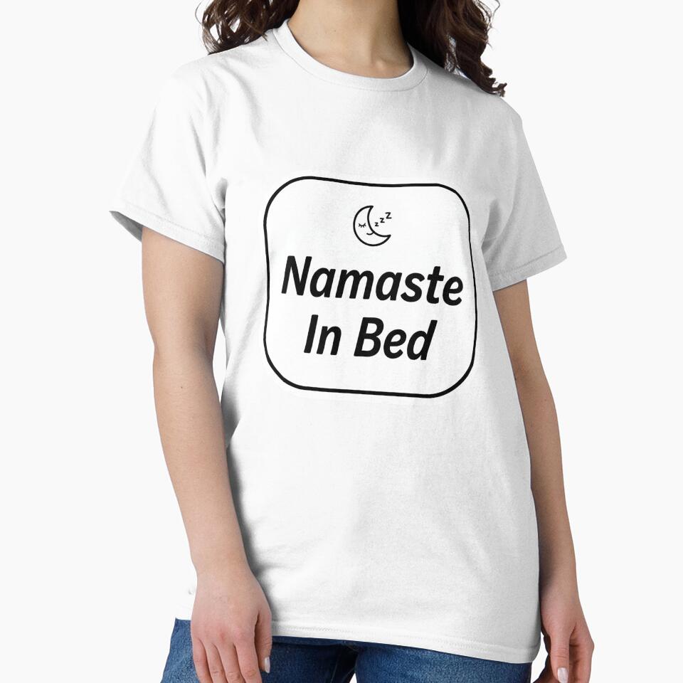 Namaste In Bed Funny Yoga Sticker Humor Wellness Gift Lazy Yogi by Bmd4Fitness