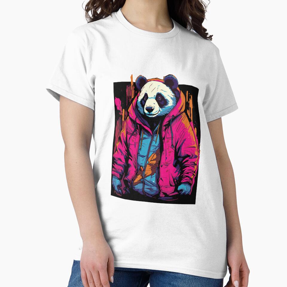 illustration of a panda bear wearing pink clothing by Ck-2106design