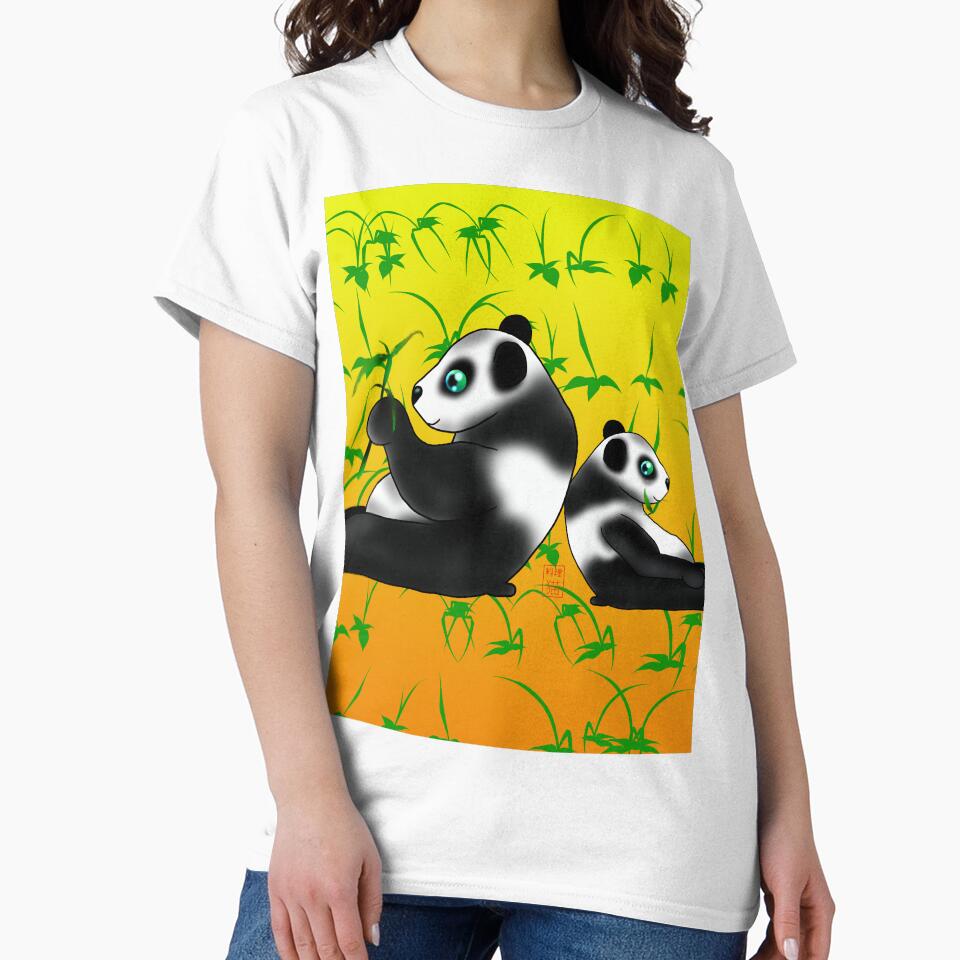 cartoon panda on yellow by BeingNow