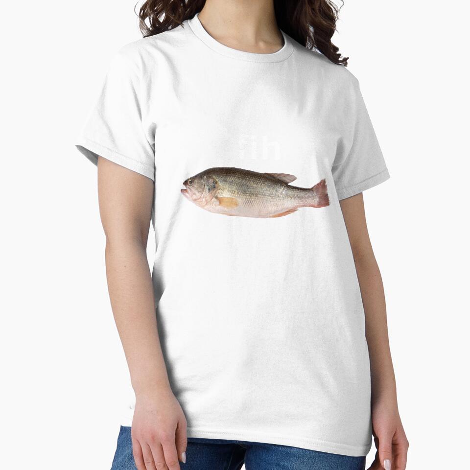 "Fih" Funny Misspelled Fish Meme, Simple Humor by thetshirtfirm