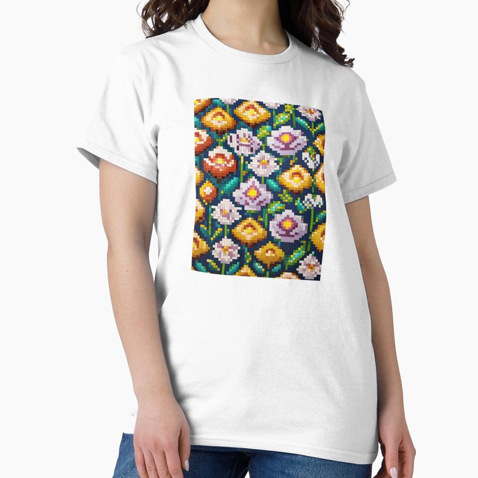 pixel flower pattern 2 by ilomuilo