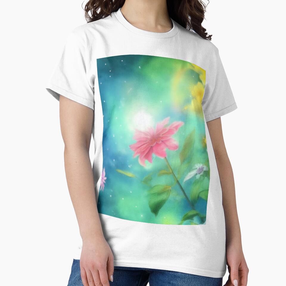 Soft Floral Starry Sky Watercolor No 4 by BassHeadMomma