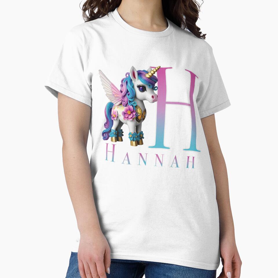 Hannah name with a cute unicorn by Lubellebubble20