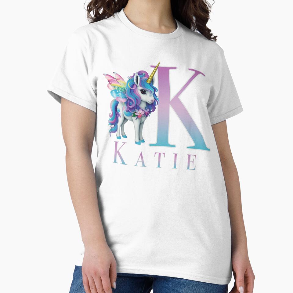 Katie name with a cute unicorn by Lubellebubble20