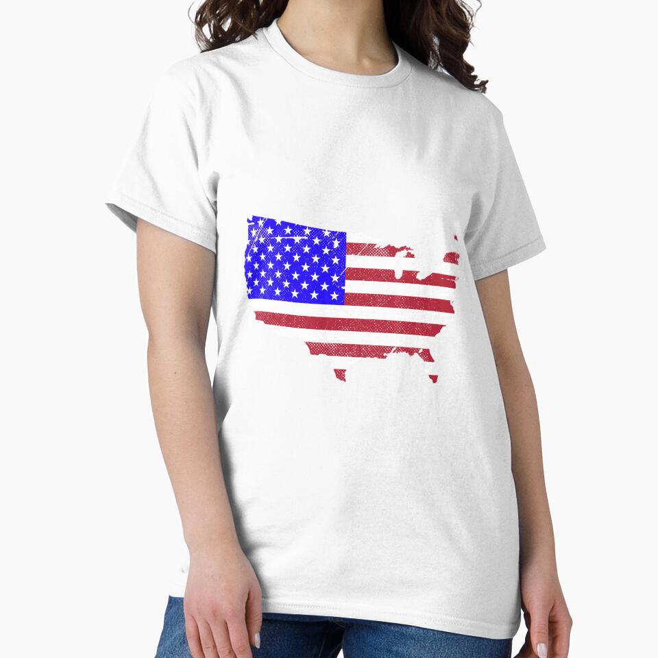 American Map T-Shirt for Men and Women by AllStarMerch